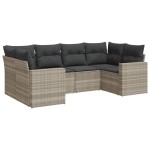 vidaXL Set canapele de grădină cu perne, 6 piese gri deschis poliratan