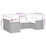 vidaXL Set canapele de grădină cu perne, 6 piese gri deschis poliratan