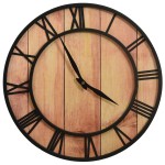 vidaXL Ceas de perete, maro și negru, 39 cm, fier și MDF vidaXL Ceas de perete, maro și negru, 39 cm, fier și MDF