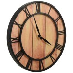 vidaXL Ceas de perete, maro și negru, 39 cm, fier și MDF vidaXL Ceas de perete, maro și negru, 39 cm, fier și MDF
