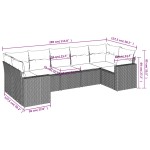 vidaXL Set canapele de grădină, 7 piese, cu perne, bej, poliratan vidaXL Set canapele de grădină, 7 piese, cu perne, bej, poliratan