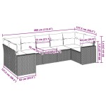 vidaXL Set canapele de grădină cu perne, 7piese gri deschis poliratan