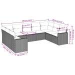 vidaXL Set mobilier de grădină cu perne, 9 piese, negru, poliratan vidaXL Set mobilier de grădină cu perne, 9 piese, negru, poliratan