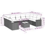 vidaXL Set canapele de grădină cu perne, 10 piese, negru, poliratan vidaXL Set canapele de grădină cu perne, 10 piese, negru, poliratan