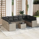 vidaXL Set canapele de grădină cu perne 10 piese gri deschis poliratan vidaXL Set canapele de grădină cu perne 10 piese gri deschis poliratan