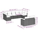 vidaXL Set mobilier de grădină cu perne, 9 piese, negru, poliratan vidaXL Set mobilier de grădină cu perne, 9 piese, negru, poliratan
