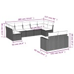 vidaXL Set canapele de grădină cu perne, 9 piese gri deschis poliratan vidaXL Set canapele de grădină cu perne, 9 piese gri deschis poliratan
