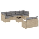 vidaXL Set canapele de grădină cu perne, 10 piese, bej, poliratan vidaXL Set canapele de grădină cu perne, 10 piese, bej, poliratan