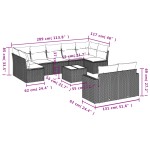 vidaXL Set mobilier de grădină cu perne, 10 piese, gri, poliratan vidaXL Set mobilier de grădină cu perne, 10 piese, gri, poliratan