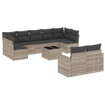 vidaXL Set canapele de grădină cu perne 10 piese gri deschis poliratan vidaXL Set canapele de grădină cu perne 10 piese gri deschis poliratan