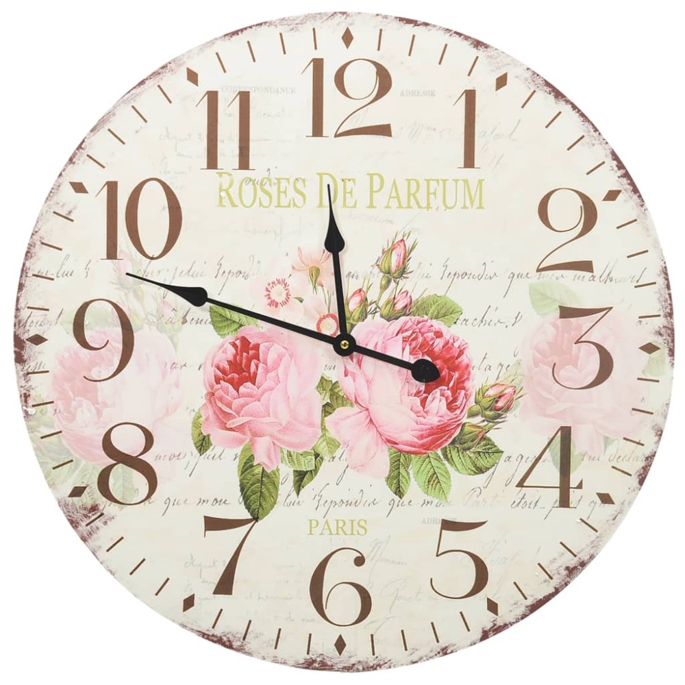 vidaXL Ceas de perete vintage, 60 cm, floare