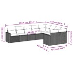 vidaXL Set mobilier de grădină cu perne, 9 piese, negru, poliratan vidaXL Set mobilier de grădină cu perne, 9 piese, negru, poliratan