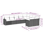 vidaXL Set canapele de grădină, 9 piese, cu perne, bej, poliratan