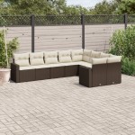 vidaXL Set canapele de grădină cu perne, 9 piese, maro, poliratan vidaXL Set canapele de grădină cu perne, 9 piese, maro, poliratan