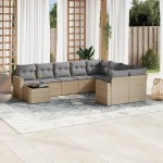 vidaXL Set canapele de grădină cu perne, 10 piese, bej, poliratan vidaXL Set canapele de grădină cu perne, 10 piese, bej, poliratan