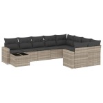 vidaXL Set canapele de grădină cu perne 10 piese gri deschis poliratan vidaXL Set canapele de grădină cu perne 10 piese gri deschis poliratan