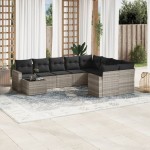 vidaXL Set canapele de grădină cu perne 10 piese gri deschis poliratan vidaXL Set canapele de grădină cu perne 10 piese gri deschis poliratan