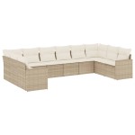 vidaXL Set canapele de grădină cu perne, 10 piese, bej, poliratan vidaXL Set canapele de grădină cu perne, 10 piese, bej, poliratan