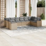 vidaXL Set canapele de grădină cu perne, 10 piese, bej, poliratan vidaXL Set canapele de grădină cu perne, 10 piese, bej, poliratan