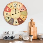 vidaXL Ceas de perete vintage colorat, 60 cm vidaXL Ceas de perete vintage colorat, 60 cm