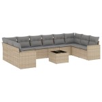 vidaXL Set canapele de grădină cu perne, 11 piese, bej, poliratan vidaXL Set canapele de grădină cu perne, 11 piese, bej, poliratan