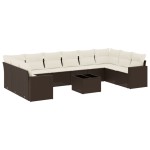 vidaXL Set canapele de grădină cu perne, 11 piese, maro, poliratan vidaXL Set canapele de grădină cu perne, 11 piese, maro, poliratan