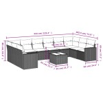 vidaXL Set canapele de grădină cu perne, 11 piese, maro, poliratan vidaXL Set canapele de grădină cu perne, 11 piese, maro, poliratan