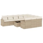 vidaXL Set canapele de grădină cu perne, 11 piese, bej, poliratan vidaXL Set canapele de grădină cu perne, 11 piese, bej, poliratan
