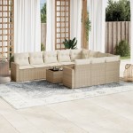 vidaXL Set canapele de grădină cu perne, 11 piese, bej, poliratan vidaXL Set canapele de grădină cu perne, 11 piese, bej, poliratan