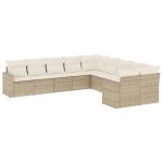 vidaXL Set canapele de grădină cu perne, 10 piese, bej, poliratan vidaXL Set canapele de grădină cu perne, 10 piese, bej, poliratan