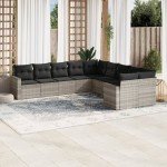 vidaXL Set canapele de grădină cu perne 10 piese gri deschis poliratan vidaXL Set canapele de grădină cu perne 10 piese gri deschis poliratan