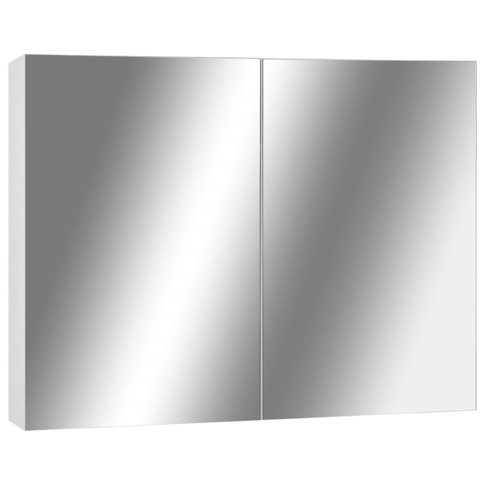 vidaXL Dulap de baie cu oglindă, alb, 80x15x60 cm, MDF