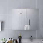 vidaXL Dulap de baie cu oglindă, alb, 80x15x60 cm, MDF vidaXL Dulap de baie cu oglindă, alb, 80x15x60 cm, MDF