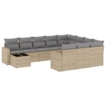 vidaXL Set canapele de grădină cu perne, 11 piese, bej, poliratan