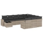 vidaXL Set canapele de grădină cu perne, 11 piese, gri, poliratan vidaXL Set canapele de grădină cu perne, 11 piese, gri, poliratan