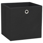 vidaXL Cutii depozitare, 4 buc., negru, 28x28x28 cm, material nețesut vidaXL Cutii depozitare, 4 buc., negru, 28x28x28 cm, material nețesut
