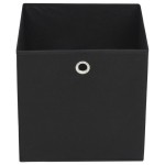 vidaXL Cutii depozitare, 4 buc., negru, 28x28x28 cm, material nețesut vidaXL Cutii depozitare, 4 buc., negru, 28x28x28 cm, material nețesut