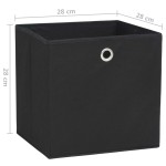 vidaXL Cutii depozitare, 4 buc., negru, 28x28x28 cm, material nețesut vidaXL Cutii depozitare, 4 buc., negru, 28x28x28 cm, material nețesut