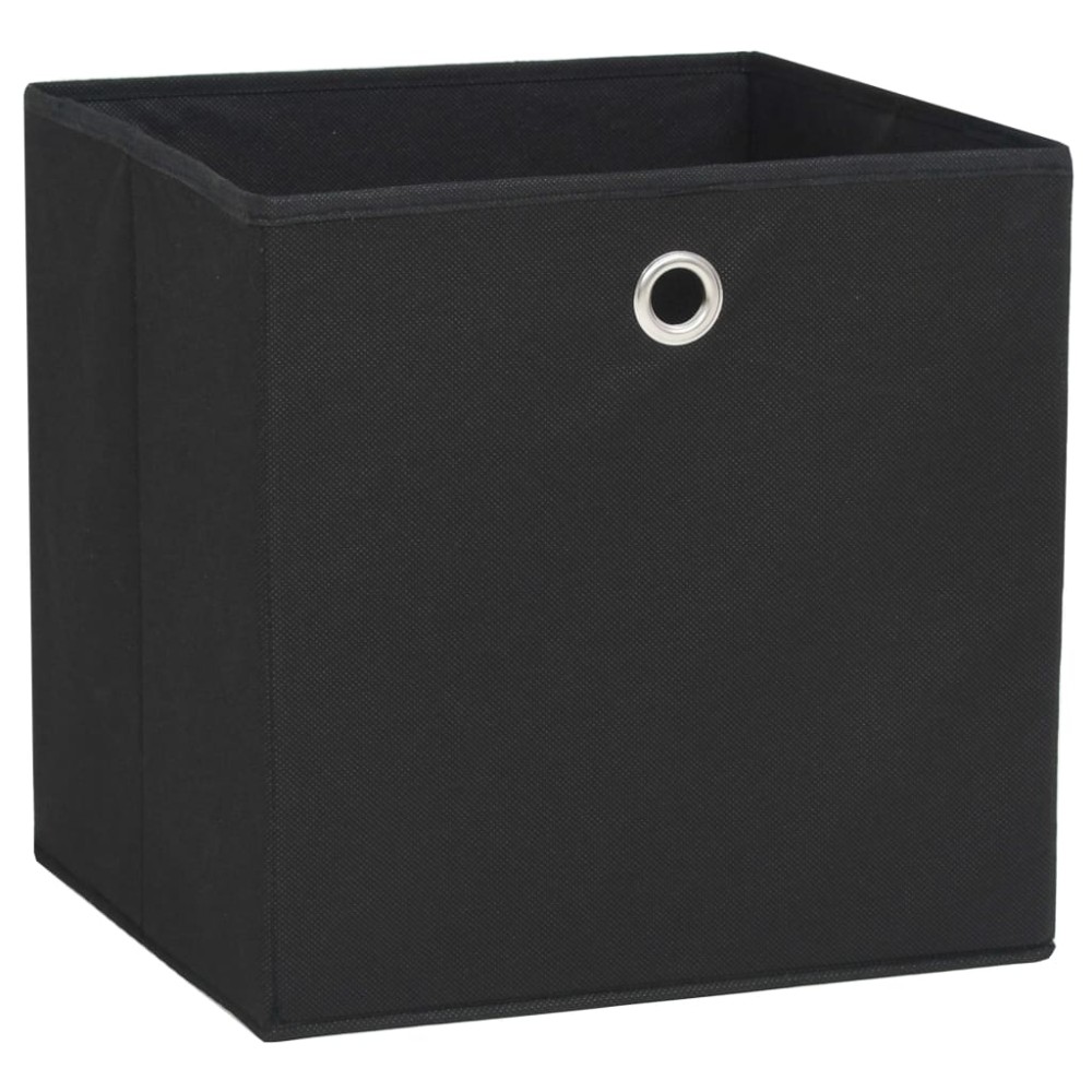 vidaXL Cutii depozitare, 10 buc., negru, 28x28x28 cm, material nețesut