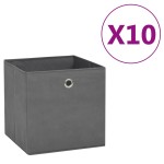 vidaXL Cutii depozitare, 10 buc., gri, 28x28x28 cm, material nețesut vidaXL Cutii depozitare, 10 buc., gri, 28x28x28 cm, material nețesut