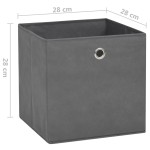 vidaXL Cutii depozitare, 10 buc., gri, 28x28x28 cm, material nețesut vidaXL Cutii depozitare, 10 buc., gri, 28x28x28 cm, material nețesut