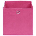 vidaXL Cutii depozitare, 4 buc., roz, 28x28x28 cm, textil nețesut vidaXL Cutii depozitare, 4 buc., roz, 28x28x28 cm, textil nețesut