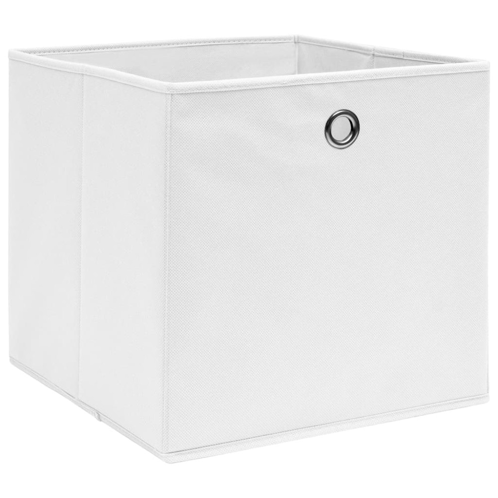 vidaXL Cutii depozitare, 10 buc., alb, 28x28x28 cm, material nețesut