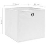 vidaXL Cutii depozitare, 10 buc., alb, 28x28x28 cm, material nețesut vidaXL Cutii depozitare, 10 buc., alb, 28x28x28 cm, material nețesut