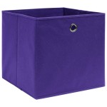 vidaXL Cutii de depozitare 4 buc. violet, 28x28x28 cm, textil nețesut vidaXL Cutii de depozitare 4 buc. violet, 28x28x28 cm, textil nețesut
