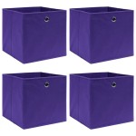 vidaXL Cutii de depozitare 4 buc. violet, 28x28x28 cm, textil nețesut vidaXL Cutii de depozitare 4 buc. violet, 28x28x28 cm, textil nețesut