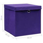vidaXL Cutii depozitare cu capace, 10 buc., violet, 28x28x28 cm vidaXL Cutii depozitare cu capace, 10 buc., violet, 28x28x28 cm