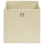 vidaXL Cutii de depozitare, 4 buc., crem, 28x28x28 cm, textil nețesut vidaXL Cutii de depozitare, 4 buc., crem, 28x28x28 cm, textil nețesut