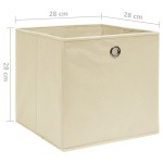 vidaXL Cutii depozitare, 10 buc., crem, 28x28x28 cm, textil nețesut vidaXL Cutii depozitare, 10 buc., crem, 28x28x28 cm, textil nețesut
