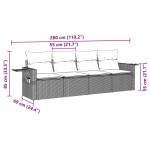 vidaXL Set canapea de grădină cu perne, 4 piese, gri deschis poliratan vidaXL Set canapea de grădină cu perne, 4 piese, gri deschis poliratan